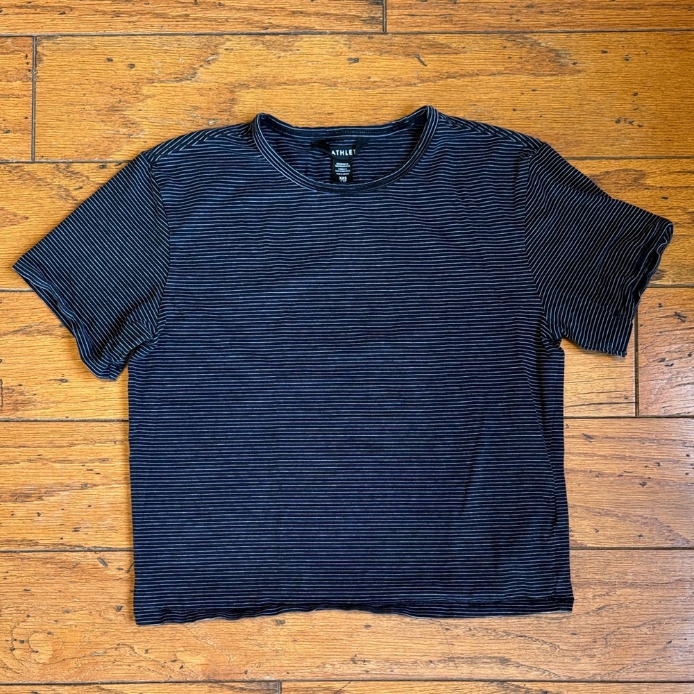 Athleta Black Striped T-Shirt
